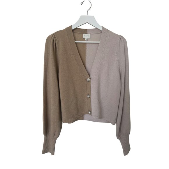 Cami NYC Maya Cardigan Colorblock V-Neck Button-Up Sweater - Picture 5 of 12